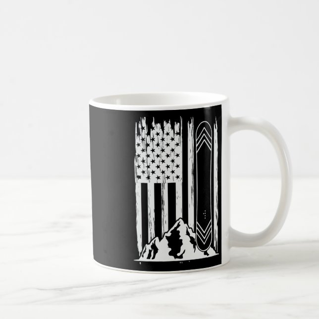 Mug Snowboard Mounts American Flag Winter Sport Top (Droite)
