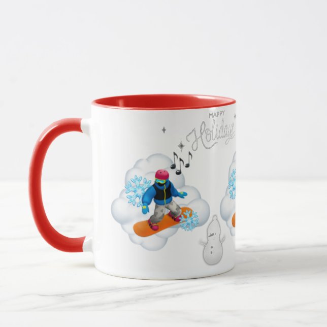 Mug Snowboard Noël  (Gauche)