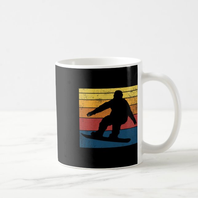 Mug Snowboard Retro Cadeau Vintage (Droite)