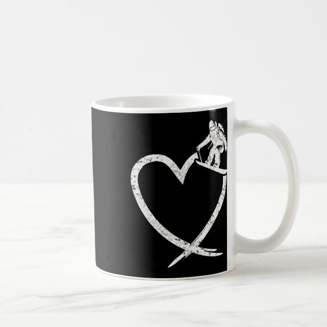 Mug Snowboard Snowboard Coeur Vintage (Droite)