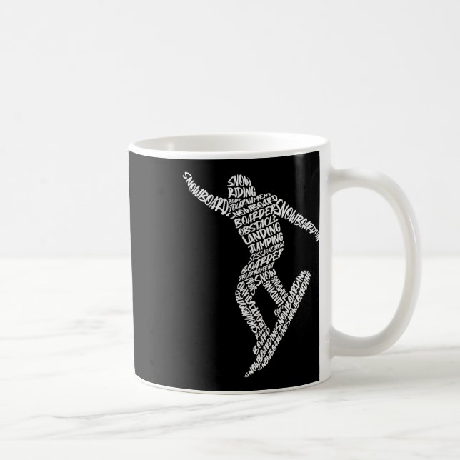 Mug Snowboard Snowboard Typographie Garçons Enfants Ho (Droite)