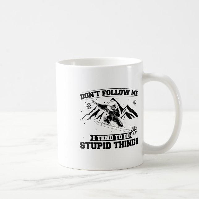 Mug Snowboard Snowborder Ne me suivez pas (Droite)