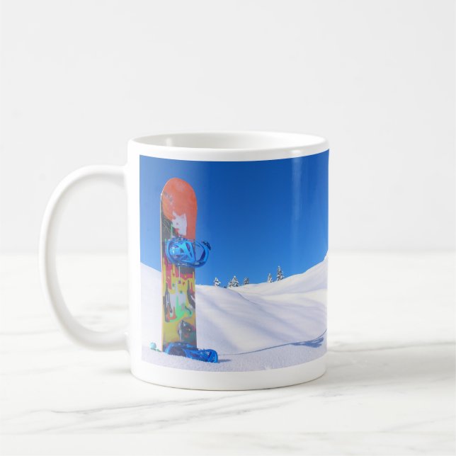 Mug Snowboard sur la pente de neige, Journée des oisea (Gauche)