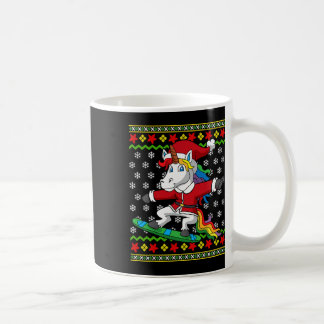 Mug Snowboard Unicorn Père Noël Snowboard Noël S