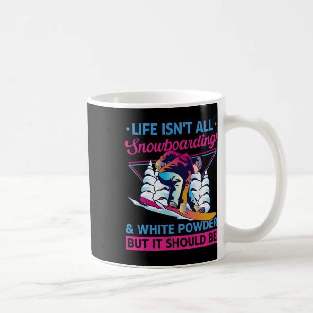 Mug Snowboard White Powder Retro 90s 80s Snowboard (Droite)