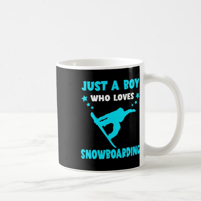 Mug Snowboard Winter Sport Snowboard Juste Un Garçon N (Droite)