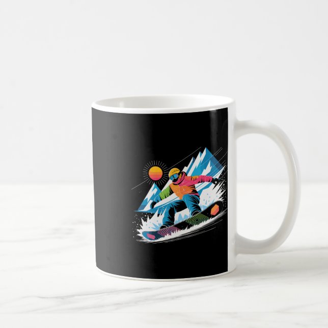Mug Snowboarder Explorez Les Pistes Snowboard Lover (Droite)