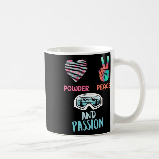 Mug Snowboarder Poudre Paix Et Pion Filles Drôle (Droite)