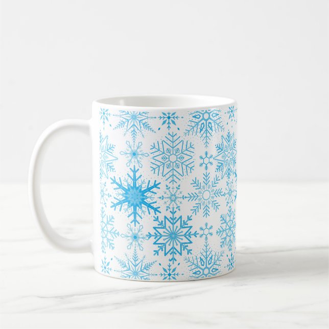 Mug Snowflake bleu motif (Gauche)
