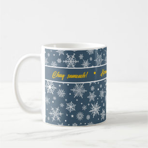 Mug Snowflake Hannukah Musique bleue et or