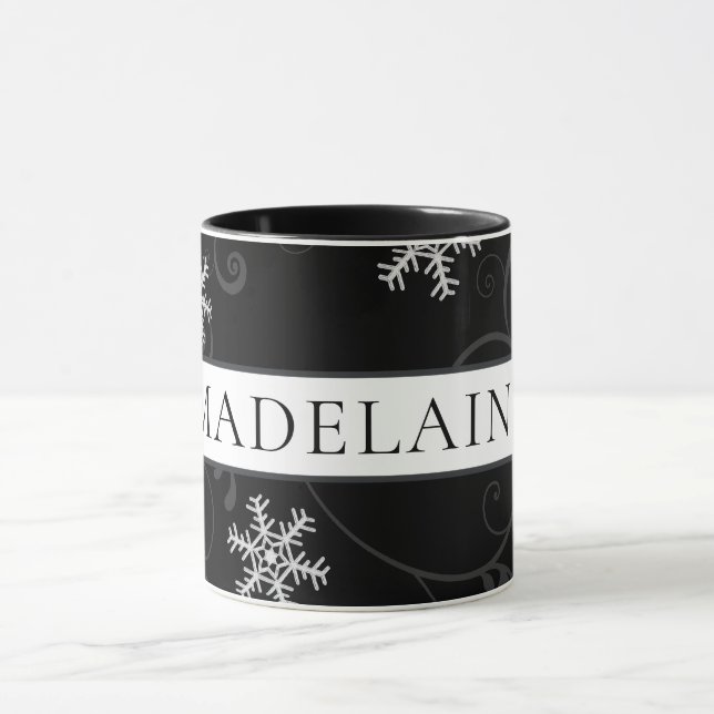 Mug Snowflake noir et blanc (Centre)