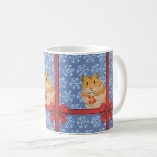 Mug Snowflakes Christmas Hamster (Devant droit)