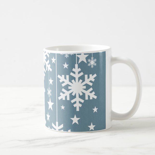 Mug Snowflakes et Stars Mug, Bleu (Droite)