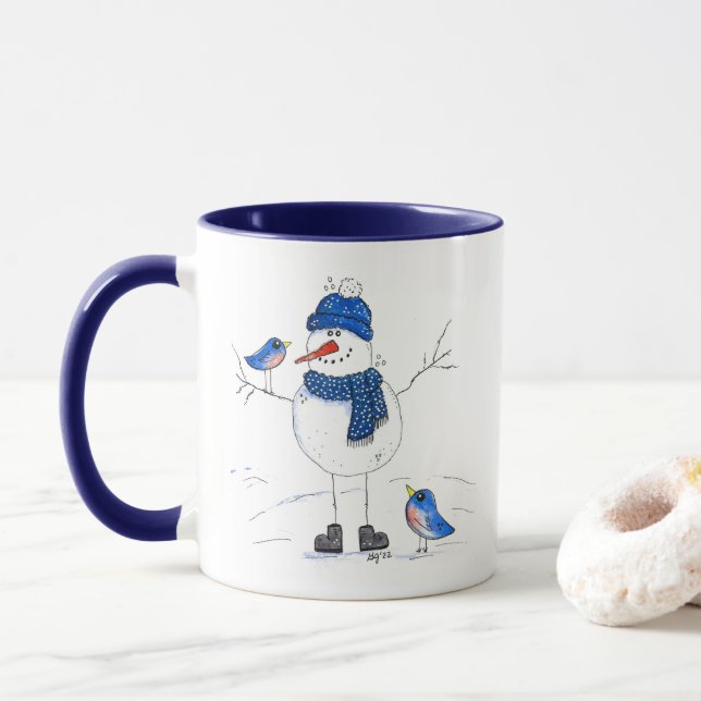 Mug Snowman à longue jambe (Avec donut)