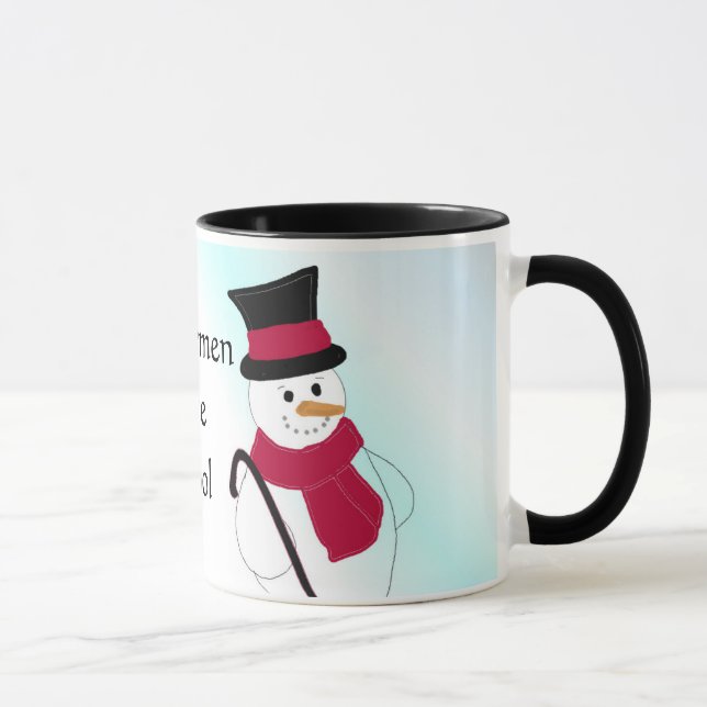 Mug Snowman avec chapeau supérieur et canne (Droite)