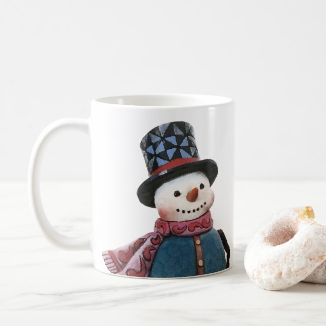 Mug Snowman avec Musique de message personnalisé (Avec donut)