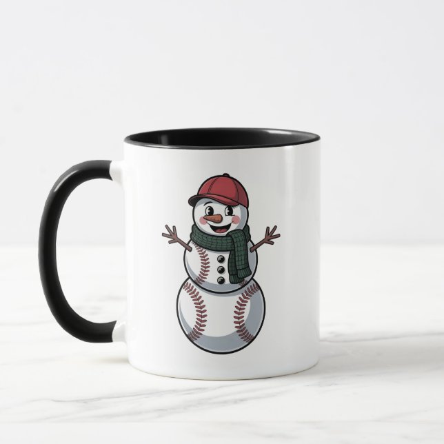 Mug Snowman Baseball Noël Père Noël Baseball Sport (Gauche)