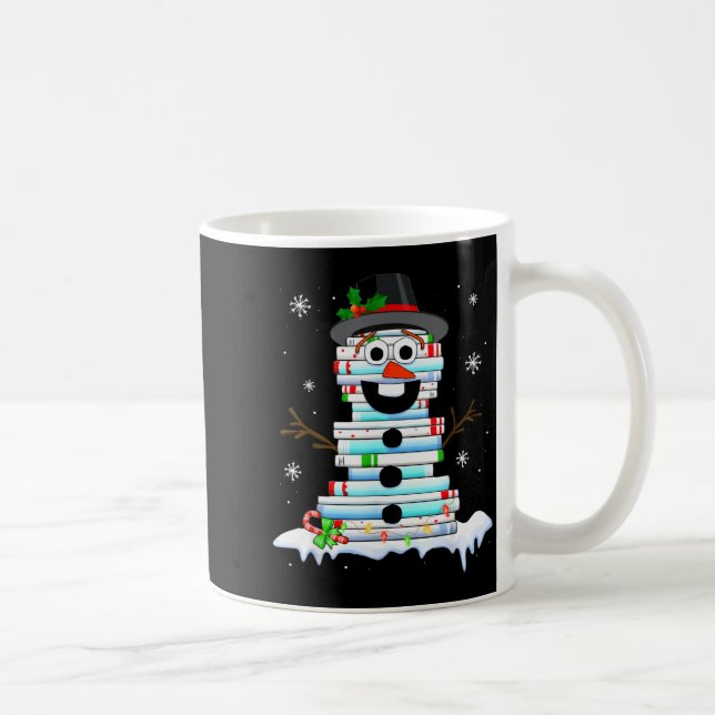 Mug Snowman Book Stack Librarian Book Lover Christmas  (Droite)