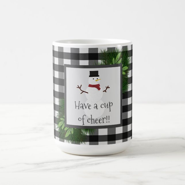 Mug Snowman Buffalo Plaid Musique (Centre)