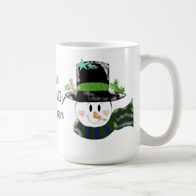 Mug Snowman dans un grand Casquette noir (Droite)