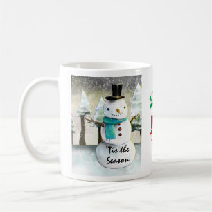 Mug Snowman en hiver sur la scène de Noël