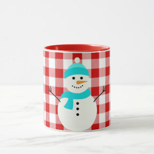 Mug Snowman en plaid