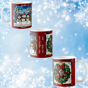 Mug Snowman Famille Faux Verre de retenue