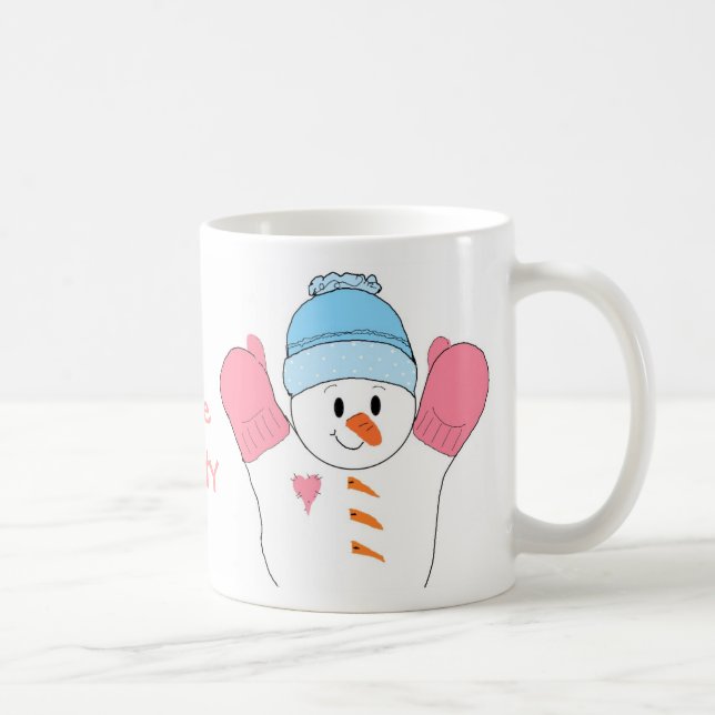 Mug Snowman givré en rose (Droite)