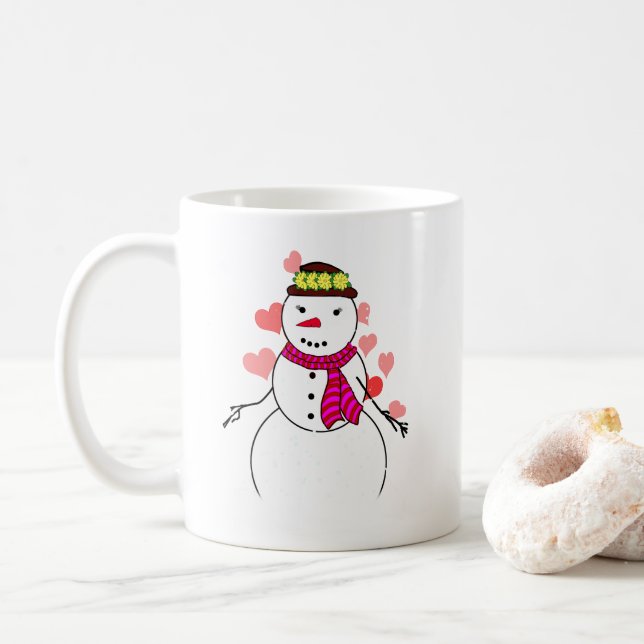 Mug Snowman Little Girl In Love (Avec donut)