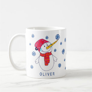 Mug Snowman mignon avec Snowflake Dessin Enfants