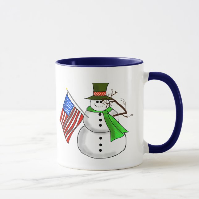 Mug Snowman Patriotique - Customisez-Le. (Droite)
