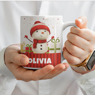 Mug Snowman personnalisé mignon et Noël coloré