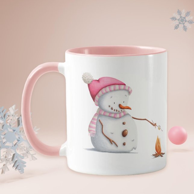 Mug Snowman rose mou (Créateur téléchargé)