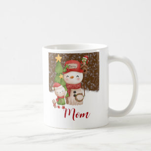 Mug Snowman, Snow Mom Noël personnalisé