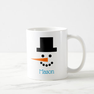 Mug Snowman Visage Customisé Vacances d'hiver Amusants