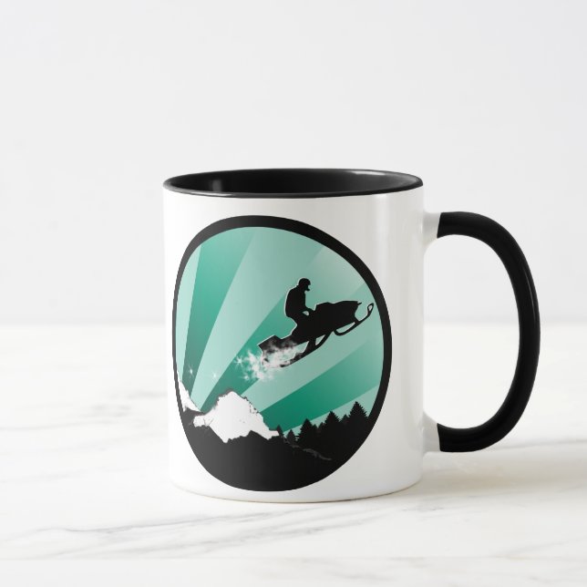 Mug snowmobile. pthalo. cercle (Droite)