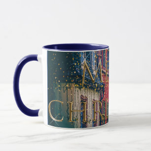 Mug Snowy Blue City Scene Classic Noël