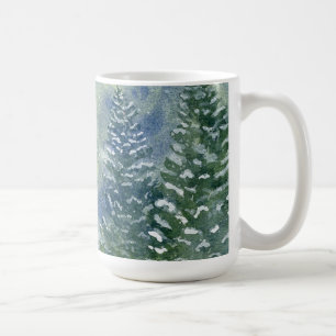 Mug Snowy Forest Watercolor Scène