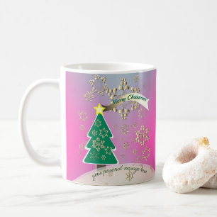 Mug Snowy Purple Arbre de Noël Scène