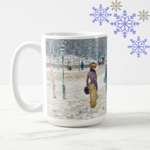 Mug Snowy Winter New York City Scene Art Vintage