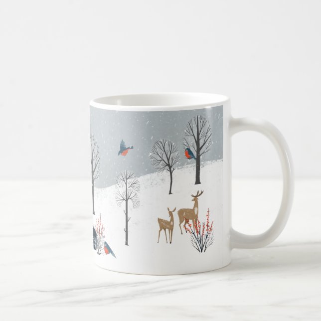 Mug Snowy Woodland Scene Saltbox Accueil Fox Deer (Droite)