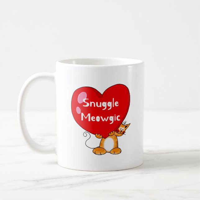 Mug Snuggle Meowgic Funny Chat Pun Art (Gauche)
