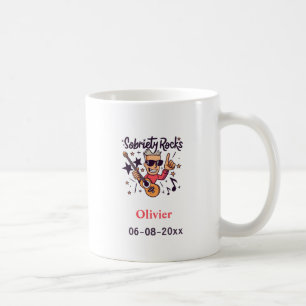 Mug Sobriety Rocks Fun Dessin Personnalisé Nom Sober D