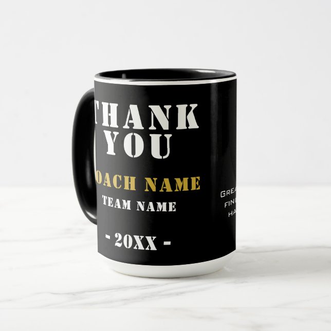 Mug Soccer Football Sports Photo Thank you Coach  (Devant gauche)