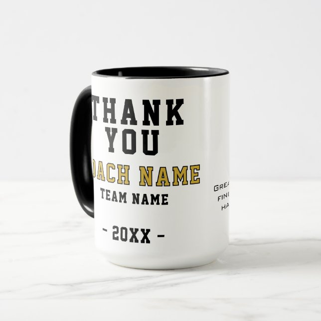 Mug Soccer Football Sports Photo Thank you Coach  (Devant gauche)