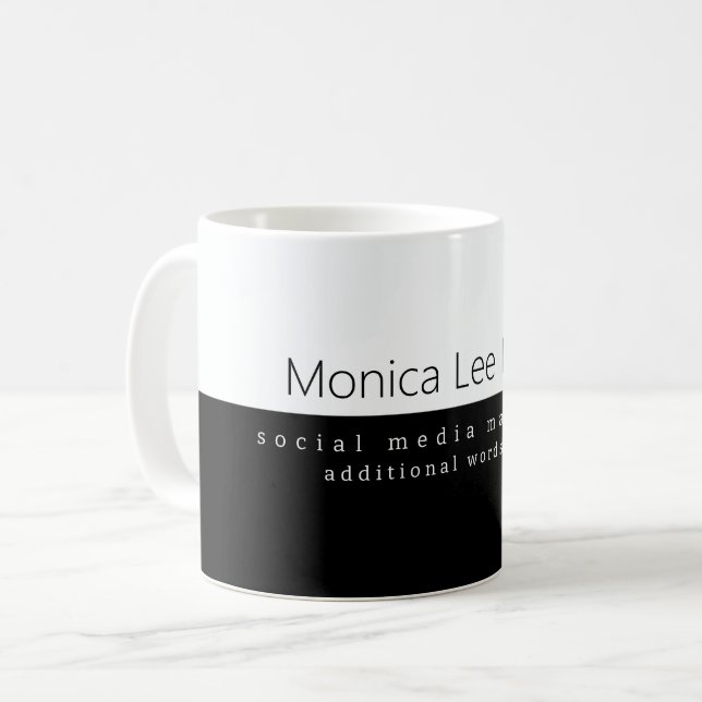 Mug Social Midia Marketing Name Black White (Devant gauche)