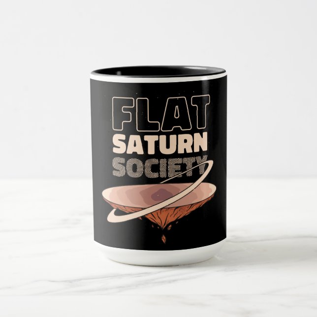 Mug Société de Saturne Plat - Conception Scientifique (Centre)