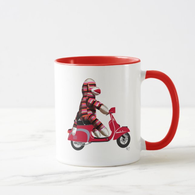 Mug Sock Monkey sur Red Moped (Droite)