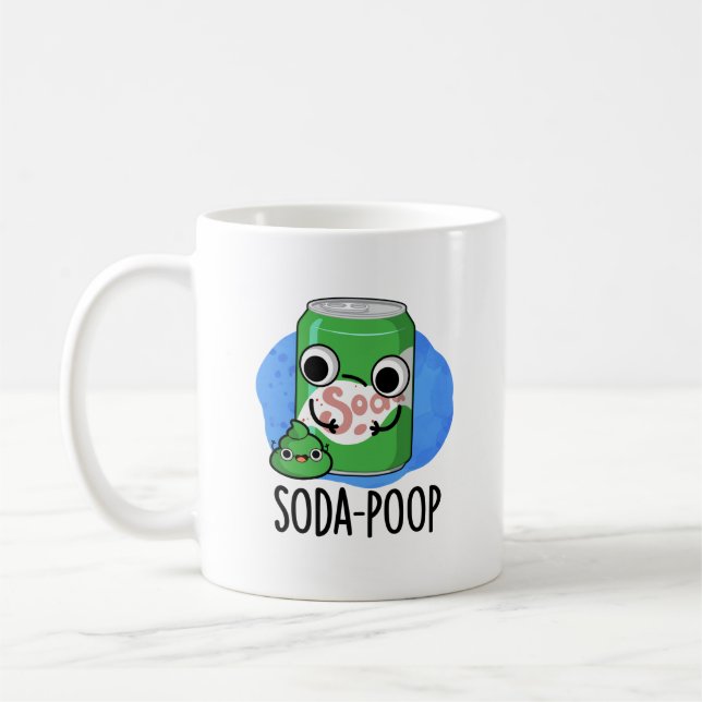 Mug Soda Poop Drôle Boisson Pun (Gauche)