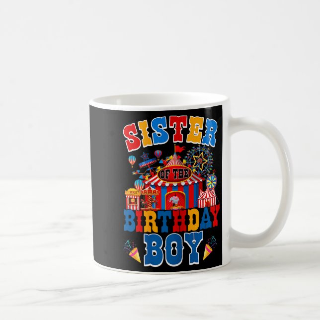 Mug Sœur de l'anniversaire pour garçon cirque carnaval (Droite)